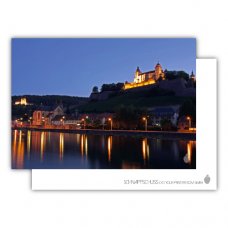Postkarte | Festung Marienberg bei Nacht